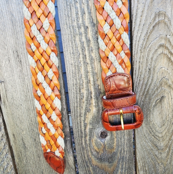VTG woven leather & rope belt - Picture 3 of 8